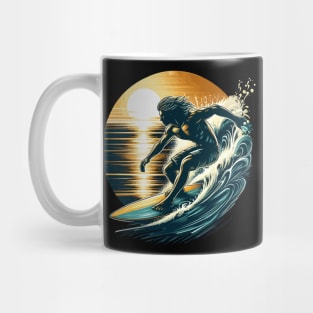 Surfer Graphic Surfboard Sunset Surfers Surfing Water Sport Mug